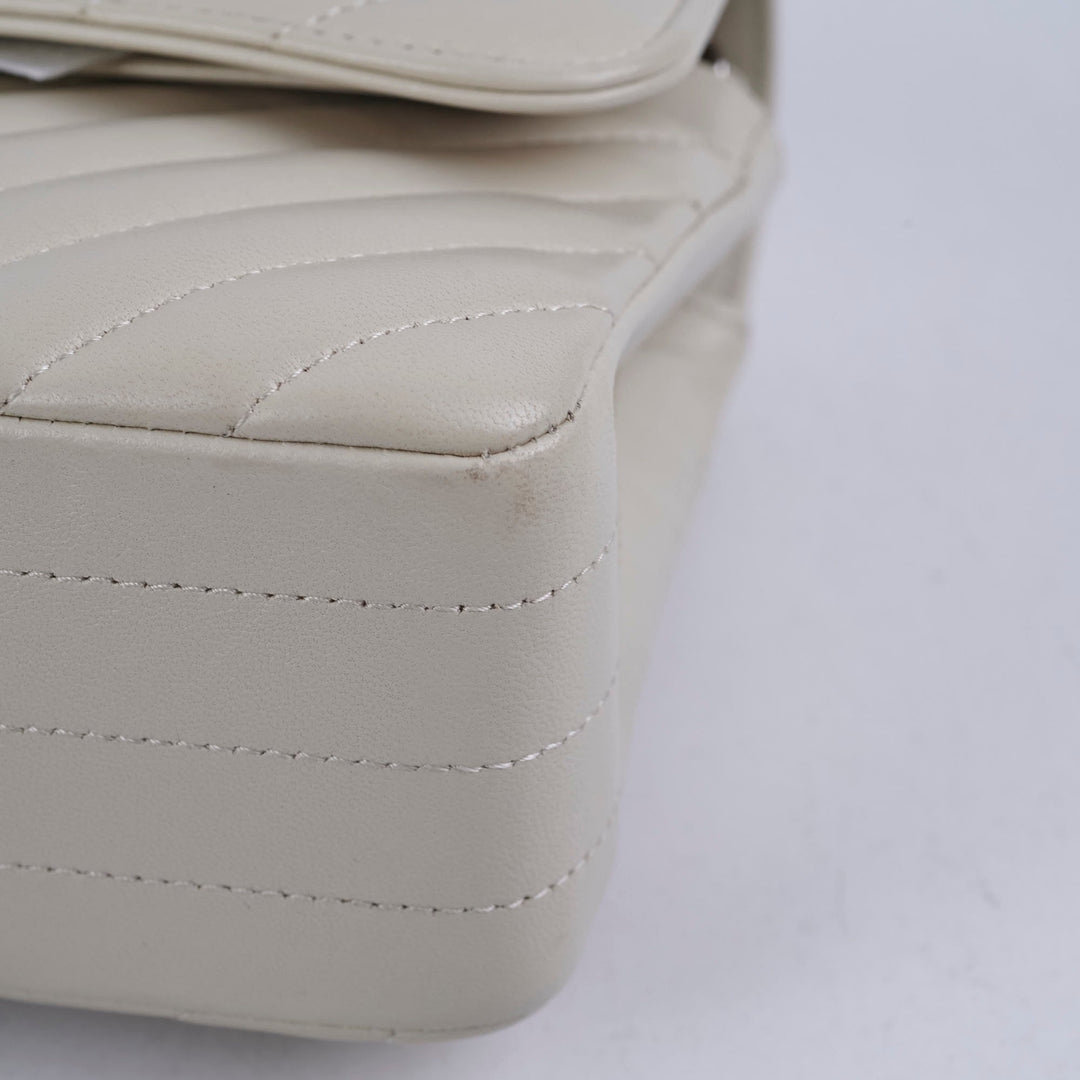Top Quality Chanel Classic Flap Small Lambskin Chevron Cream - Series 31