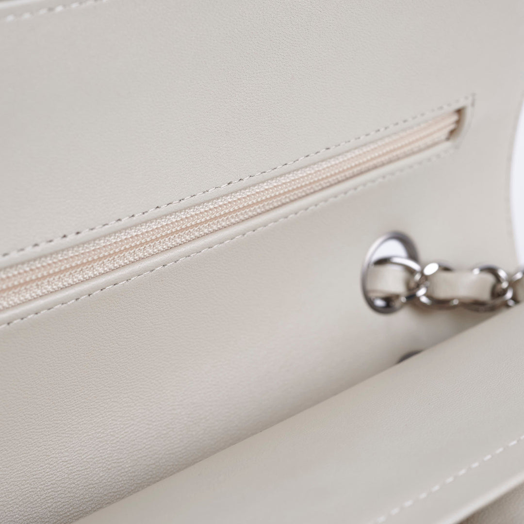 Top Quality Chanel Classic Flap Small Lambskin Chevron Cream - Series 31