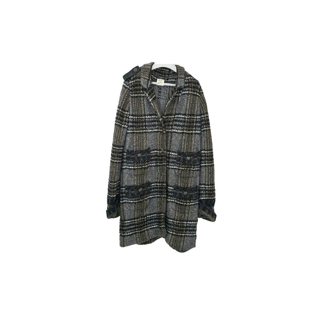 Top Quality Chanel Grey Knit Coat Size 42