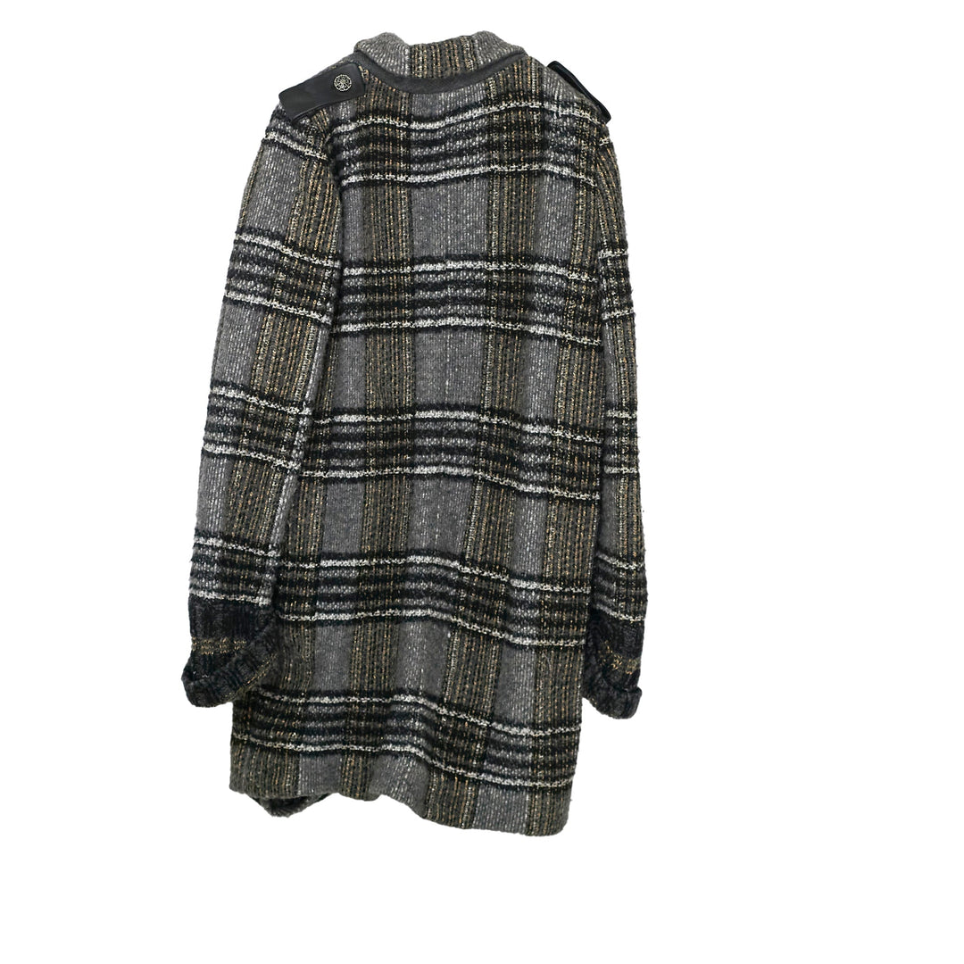 Top Quality Chanel Grey Knit Coat Size 42