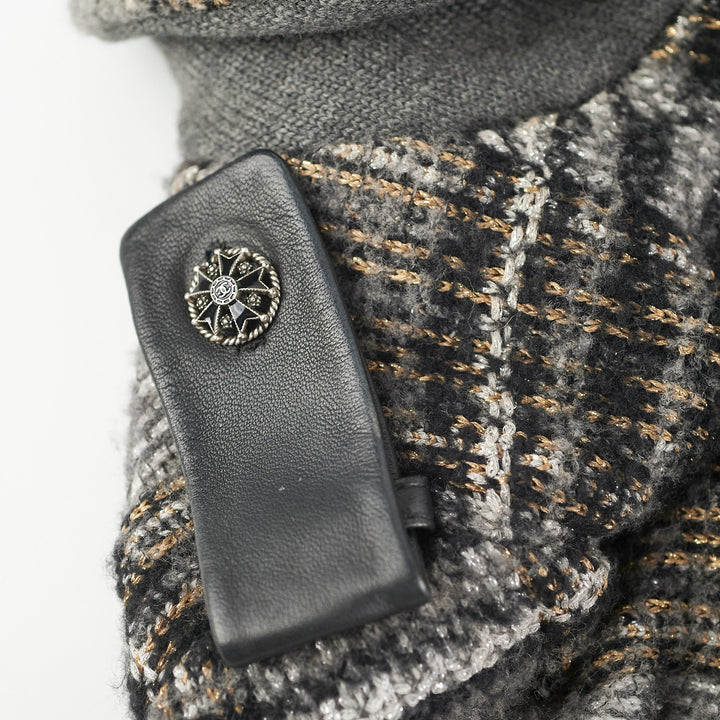 Top Quality Chanel Grey Knit Coat Size 42