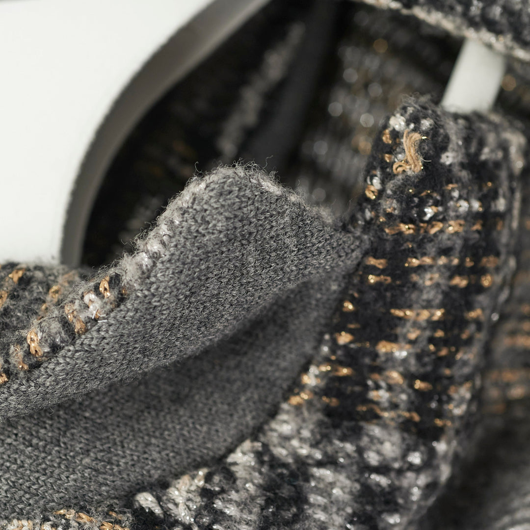 Top Quality Chanel Grey Knit Coat Size 42