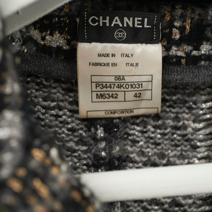Top Quality Chanel Grey Knit Coat Size 42