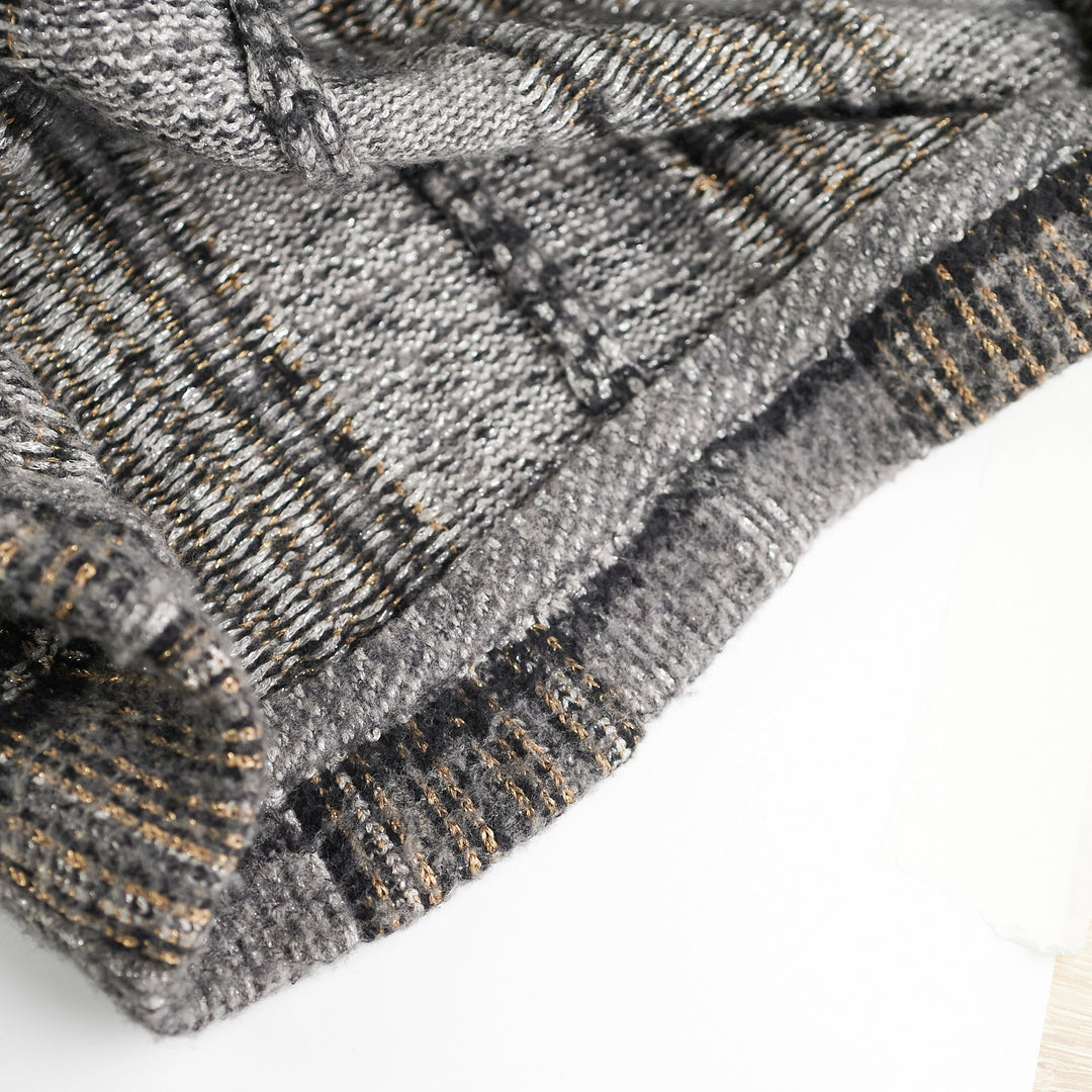 Top Quality Chanel Grey Knit Coat Size 42
