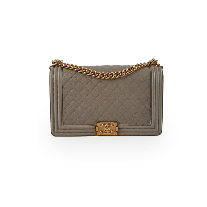 ITEM 31 - Top Quality Chanel Large New Medium Boy Bag Grey Taupe
