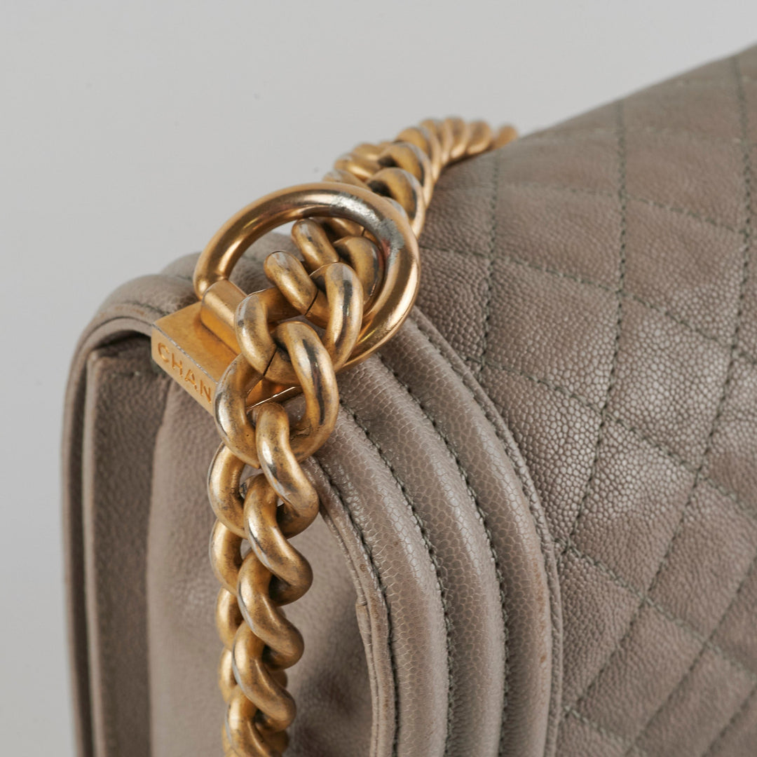 ITEM 31 - Top Quality Chanel Large New Medium Boy Bag Grey Taupe