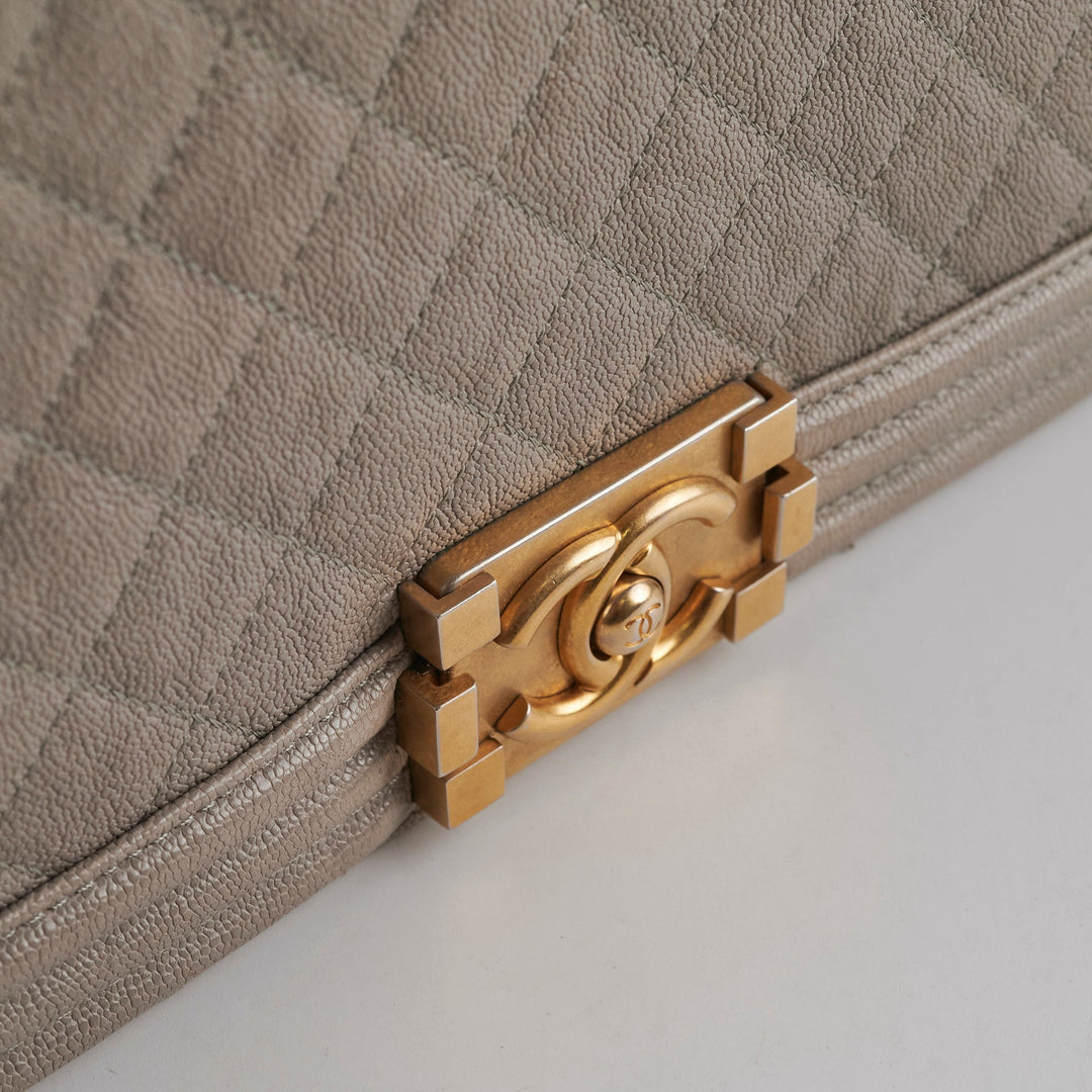 ITEM 31 - Top Quality Chanel Large New Medium Boy Bag Grey Taupe