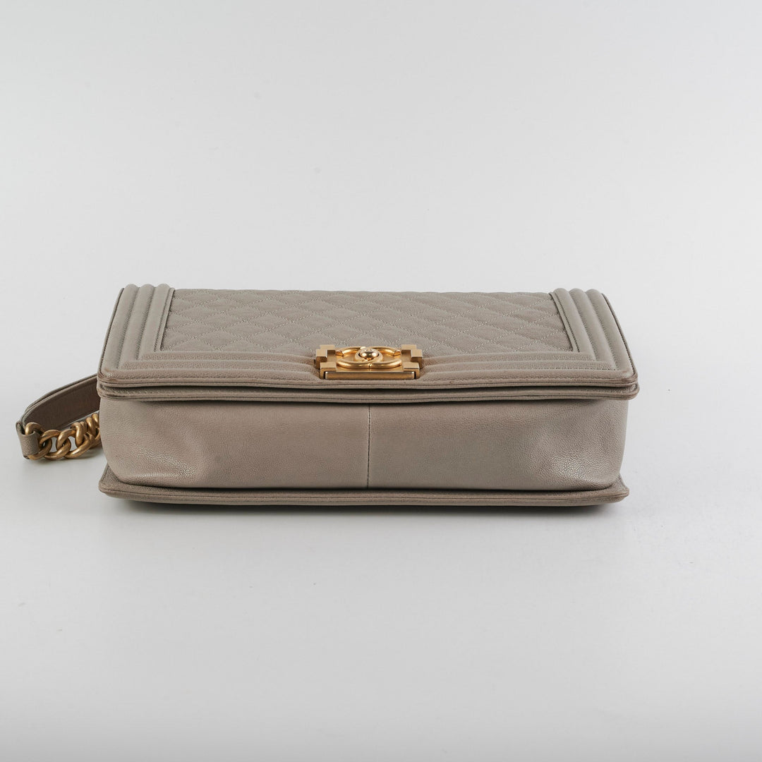 ITEM 31 - Top Quality Chanel Large New Medium Boy Bag Grey Taupe