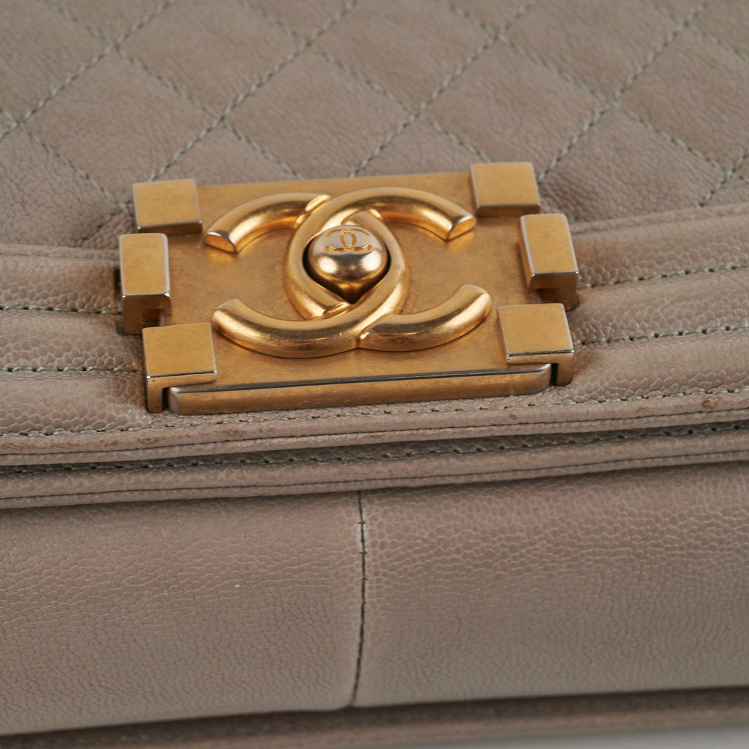 ITEM 31 - Top Quality Chanel Large New Medium Boy Bag Grey Taupe