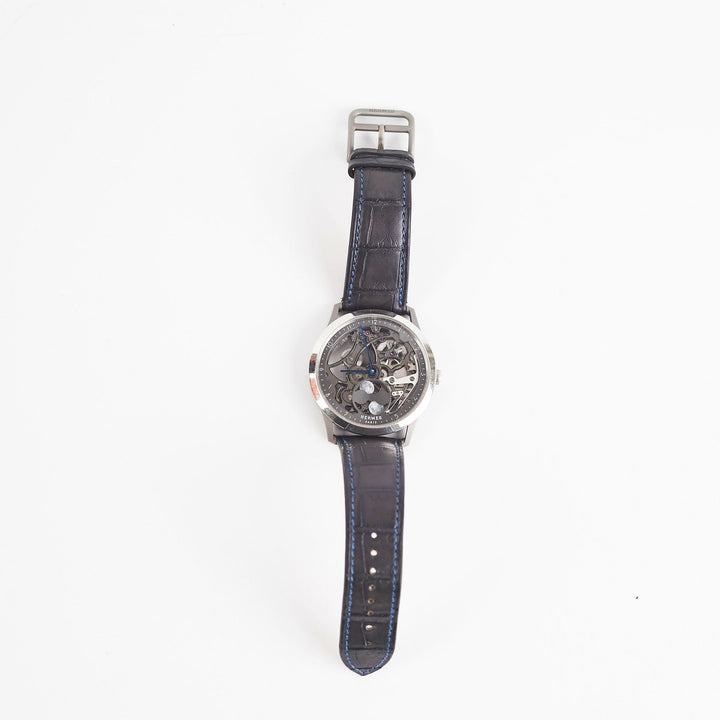 Hermes Slim D'Hermes Watch Squelette Lune 39.5MM Black