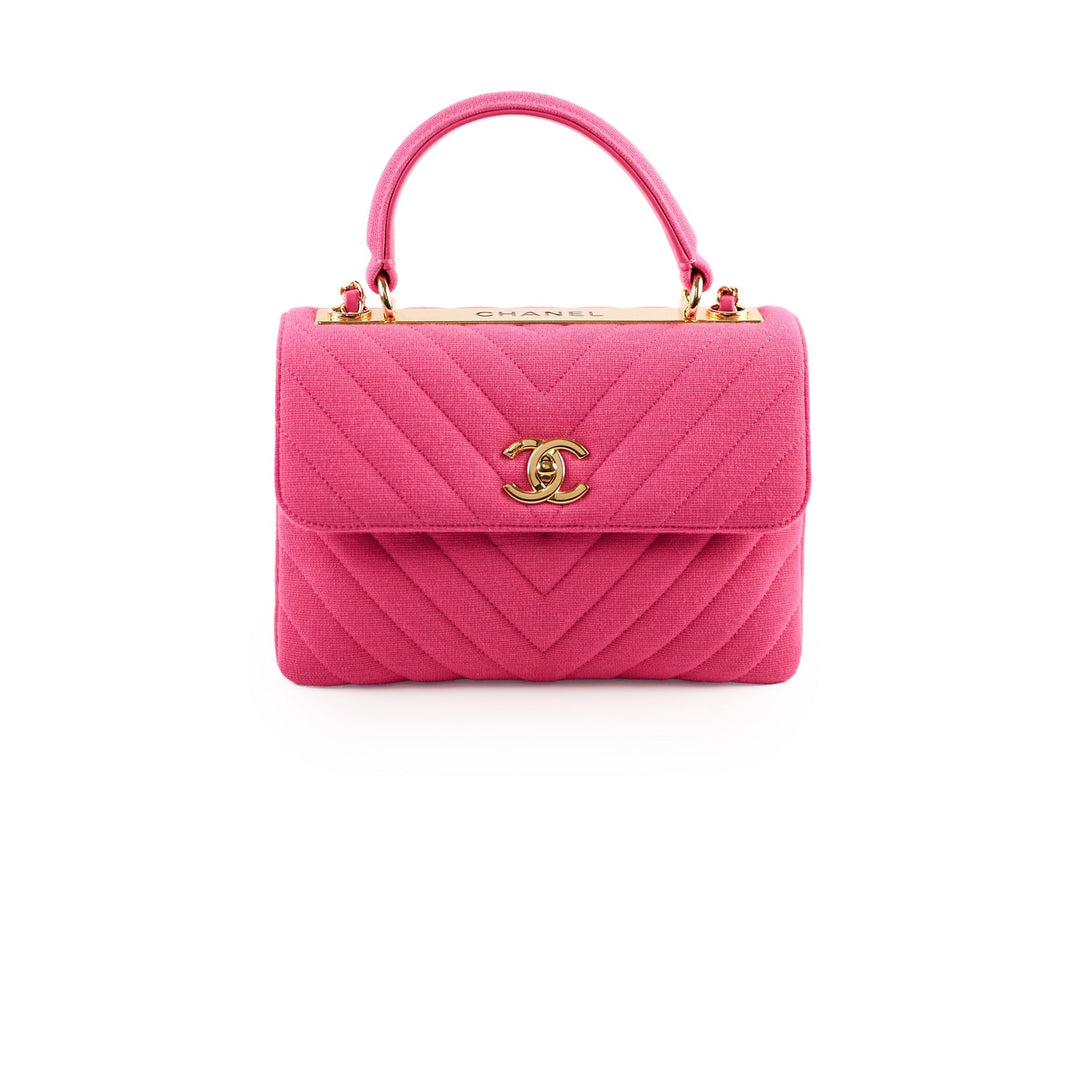 Top Quality Chanel Trendy CC Small Canvas Pink Chevron -
