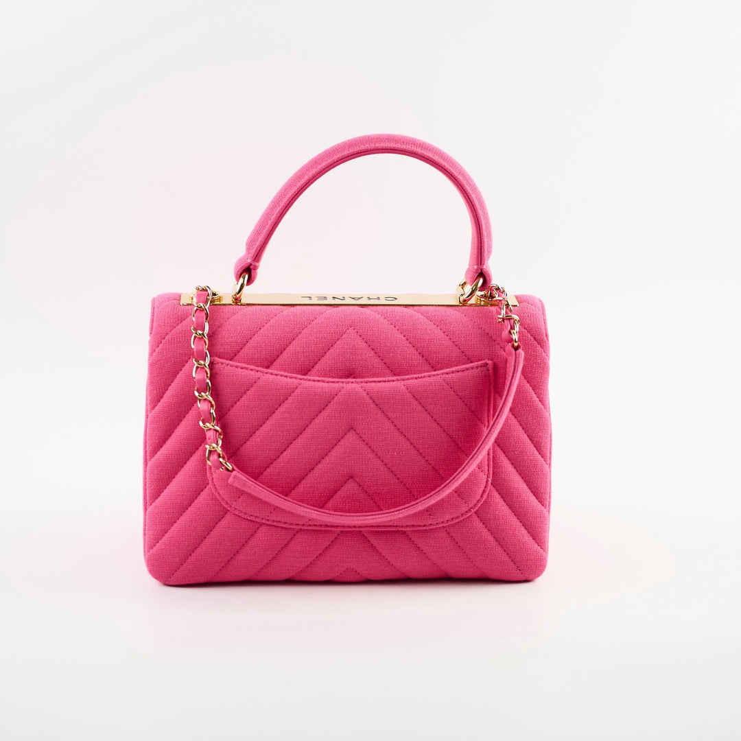 Top Quality Chanel Trendy CC Small Canvas Pink Chevron -