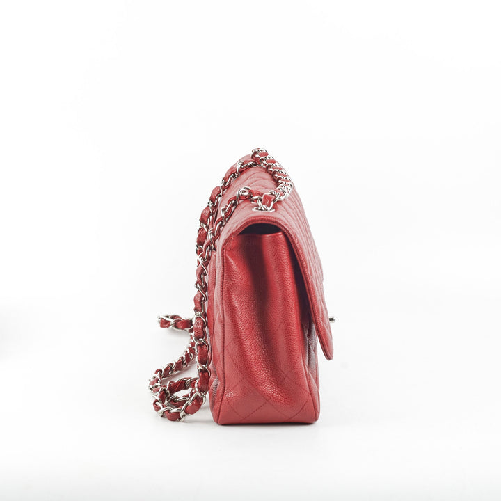 Top Quality Chanel Classic Jumbo Single Flap Caviar Red - Series 12