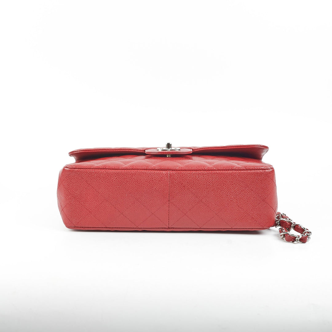 Top Quality Chanel Classic Jumbo Single Flap Caviar Red - Series 12