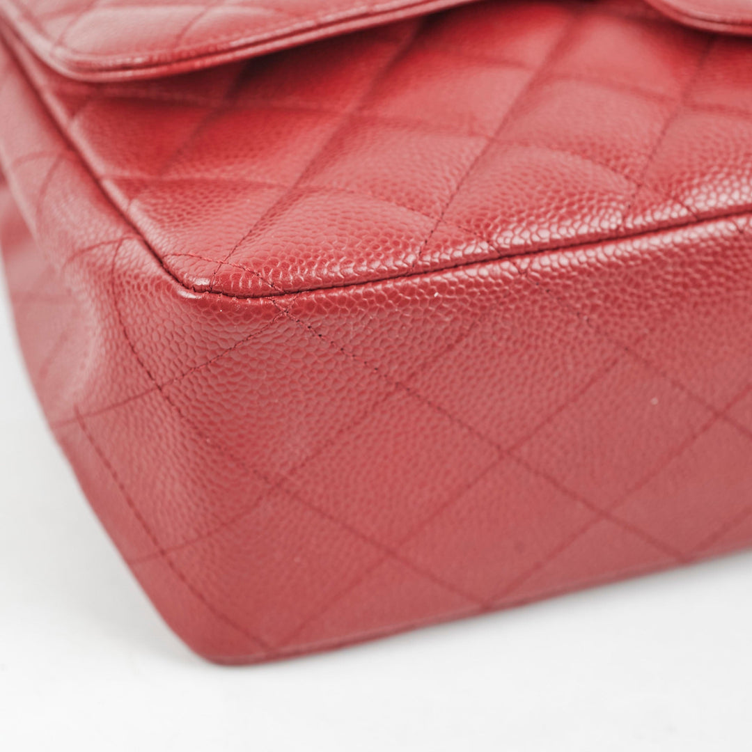Top Quality Chanel Classic Jumbo Single Flap Caviar Red - Series 12