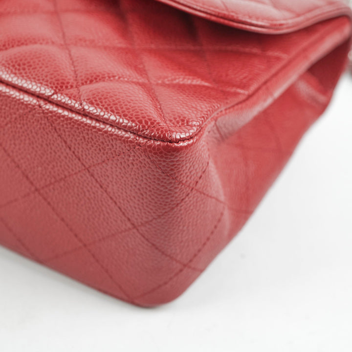 Top Quality Chanel Classic Jumbo Single Flap Caviar Red - Series 12