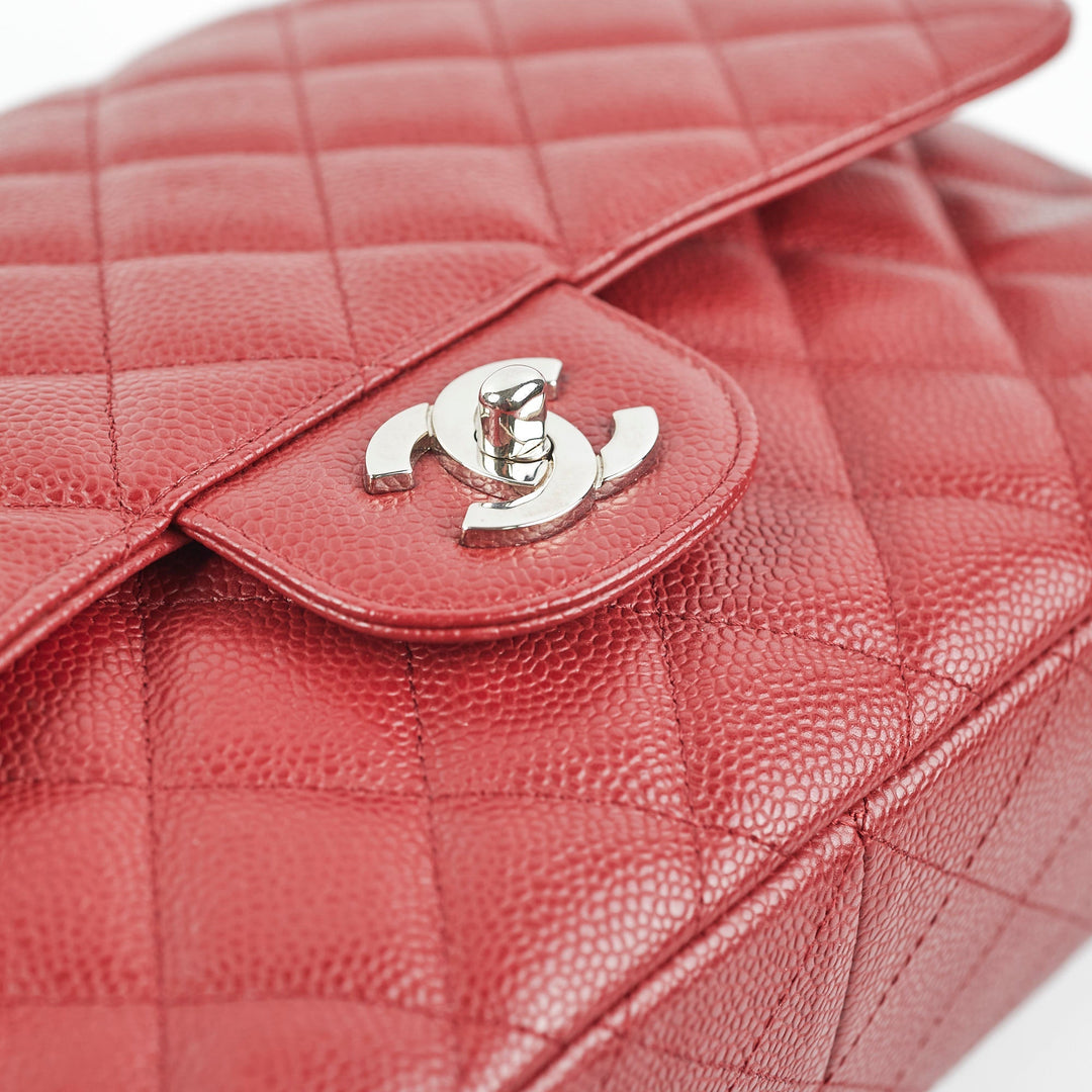 Top Quality Chanel Classic Jumbo Single Flap Caviar Red - Series 12