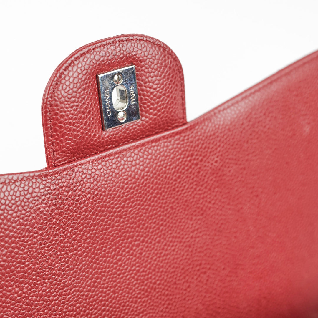 Top Quality Chanel Classic Jumbo Single Flap Caviar Red - Series 12