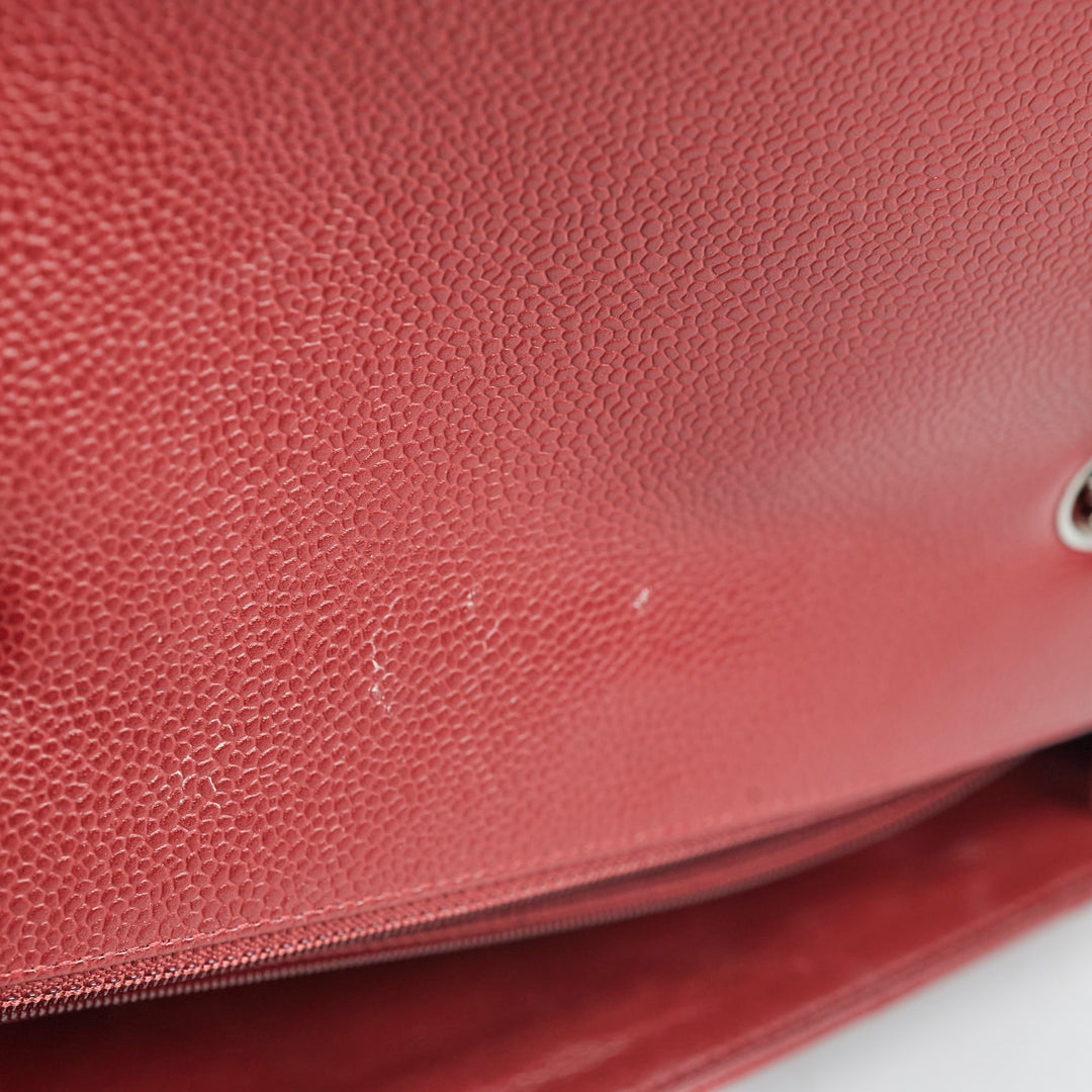 Top Quality Chanel Classic Jumbo Single Flap Caviar Red - Series 12