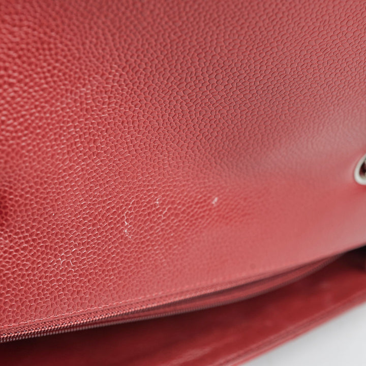 Top Quality Chanel Classic Jumbo Single Flap Caviar Red - Series 12