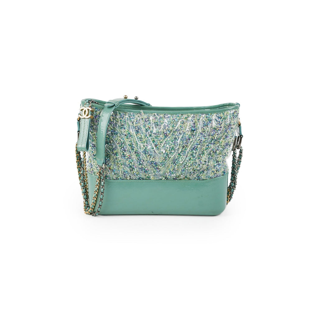 Top Quality Chanel Medium Gabrielle Green Tweed/PVC- Series 25