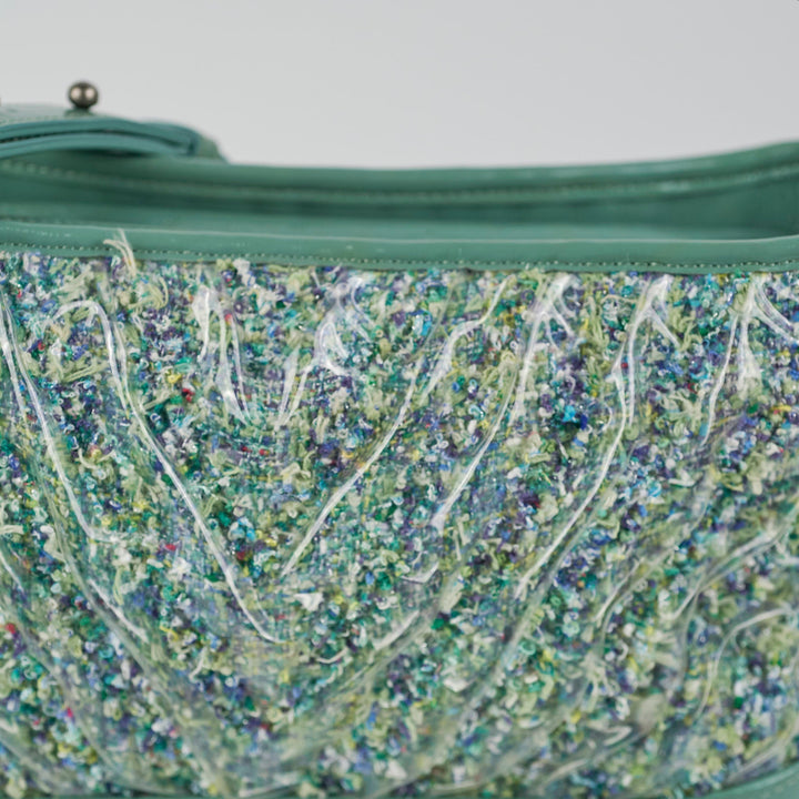 Top Quality Chanel Medium Gabrielle Green Tweed/PVC- Series 25