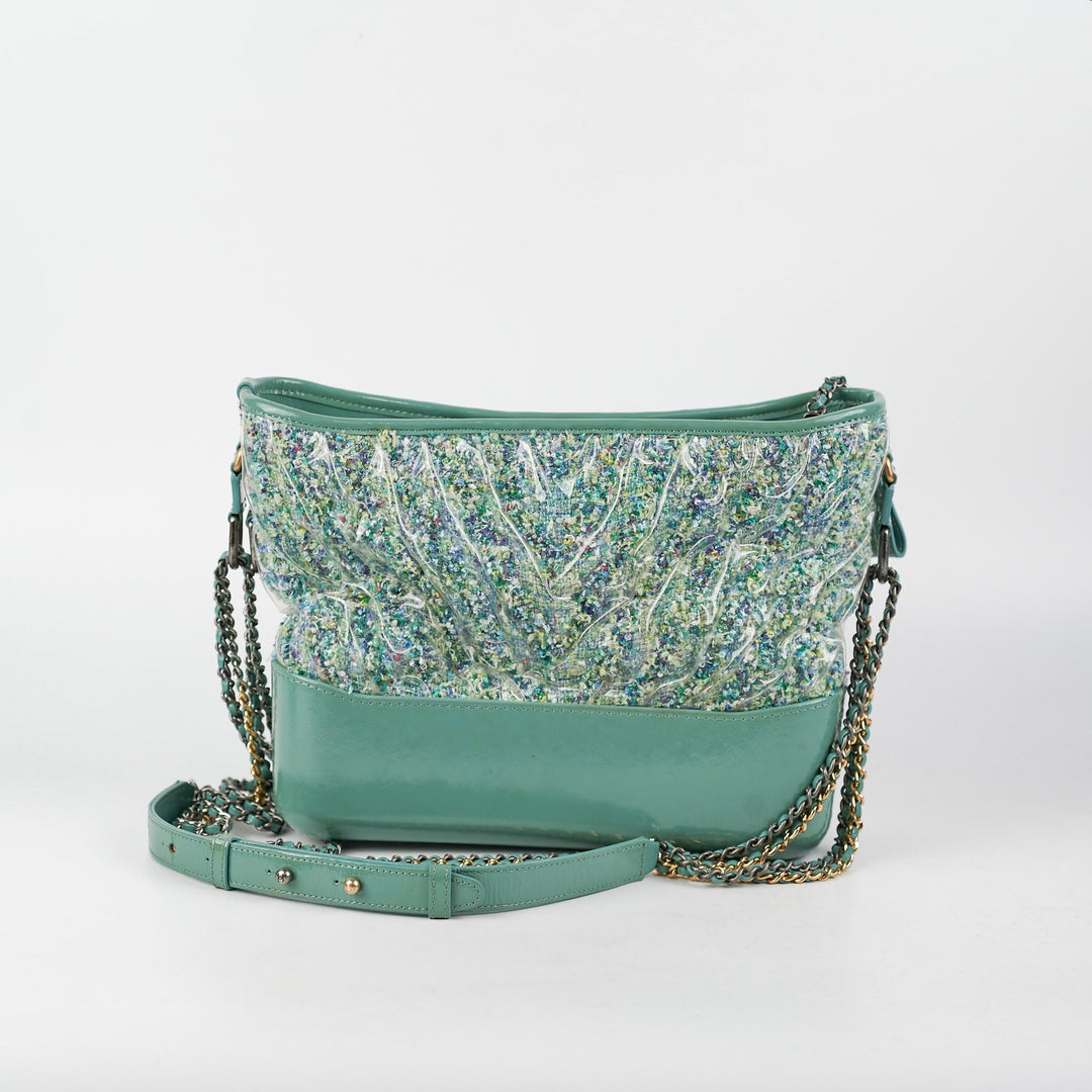 Top Quality Chanel Medium Gabrielle Green Tweed/PVC- Series 25