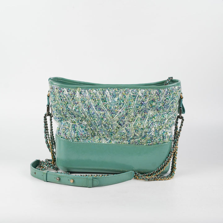 Top Quality Chanel Medium Gabrielle Green Tweed/PVC- Series 25