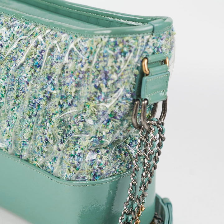 Top Quality Chanel Medium Gabrielle Green Tweed/PVC- Series 25
