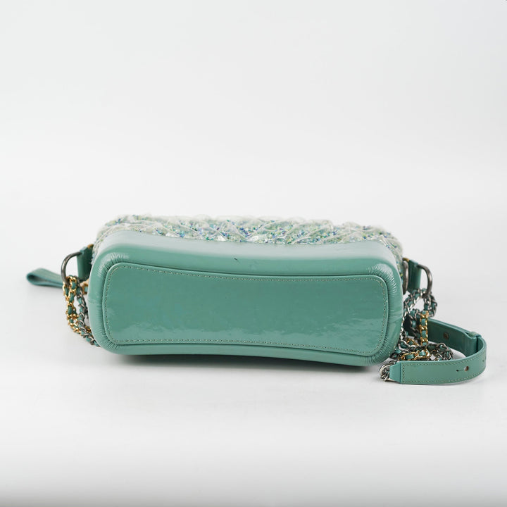 Top Quality Chanel Medium Gabrielle Green Tweed/PVC- Series 25