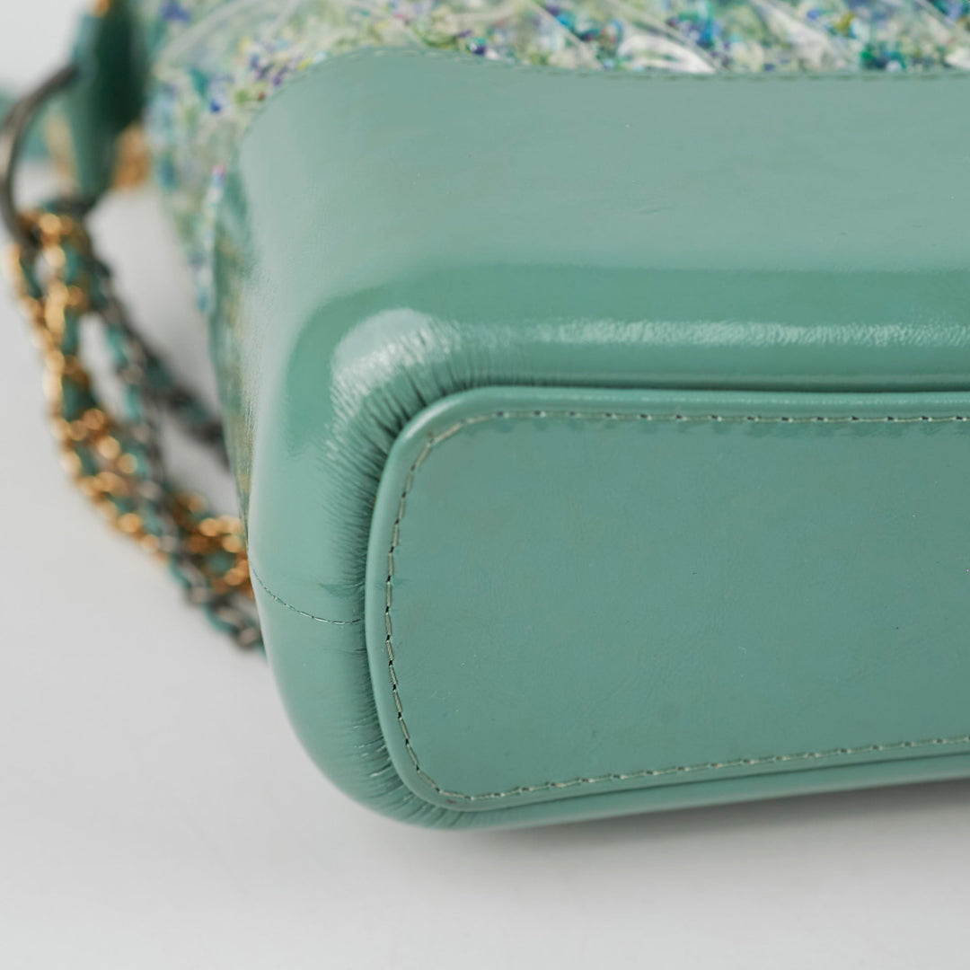 Top Quality Chanel Medium Gabrielle Green Tweed/PVC- Series 25