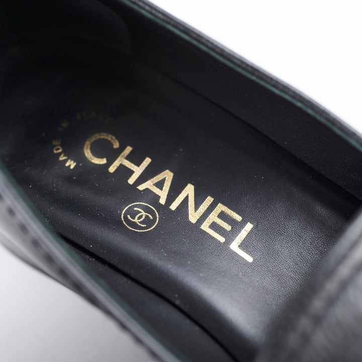 Top Quality Chanel Leather Loafers Black Size 36C