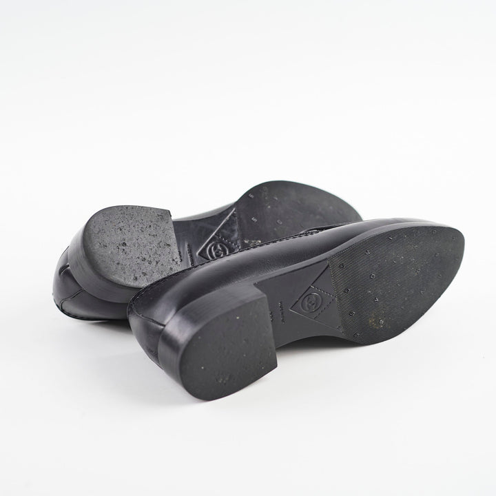 Top Quality Chanel Leather Loafers Black Size 36C