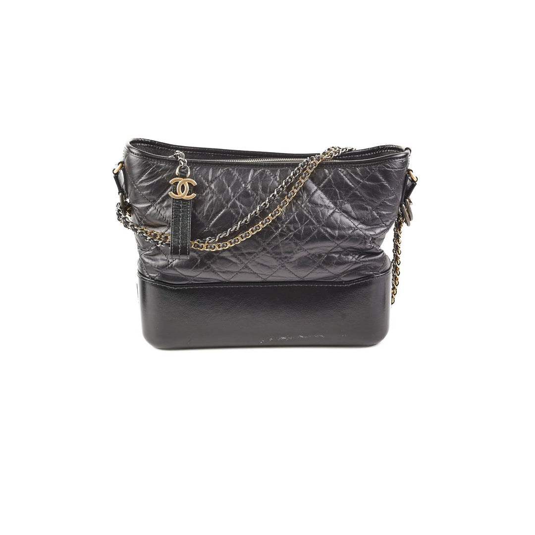 Top Quality Chanel Gabriel Medium Hobo Calfskin Black
