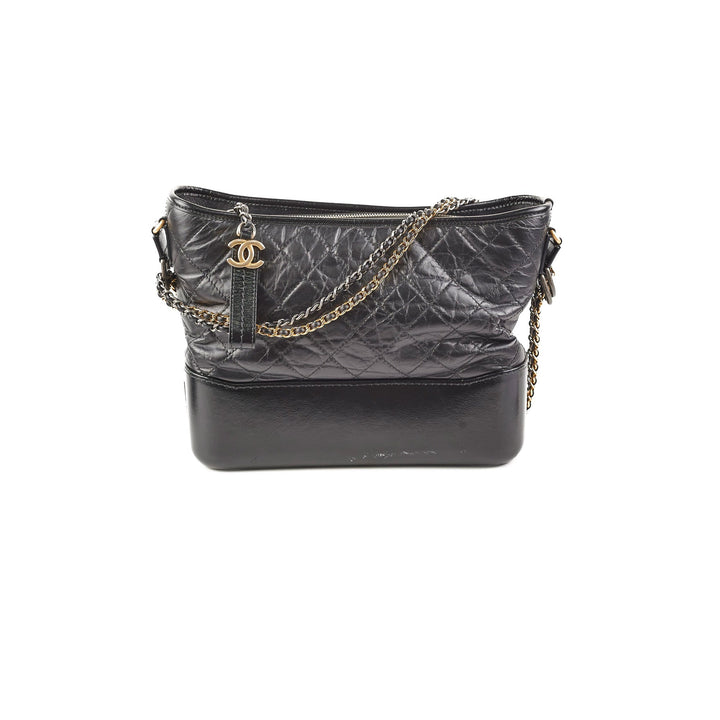 Top Quality Chanel Gabriel Medium Hobo Calfskin Black