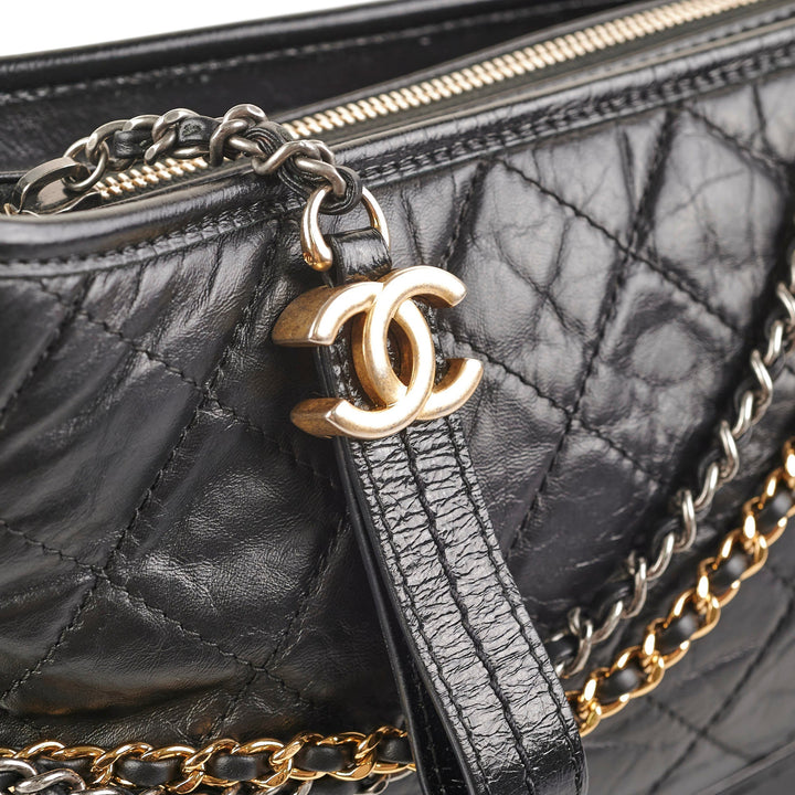 Top Quality Chanel Gabriel Medium Hobo Calfskin Black