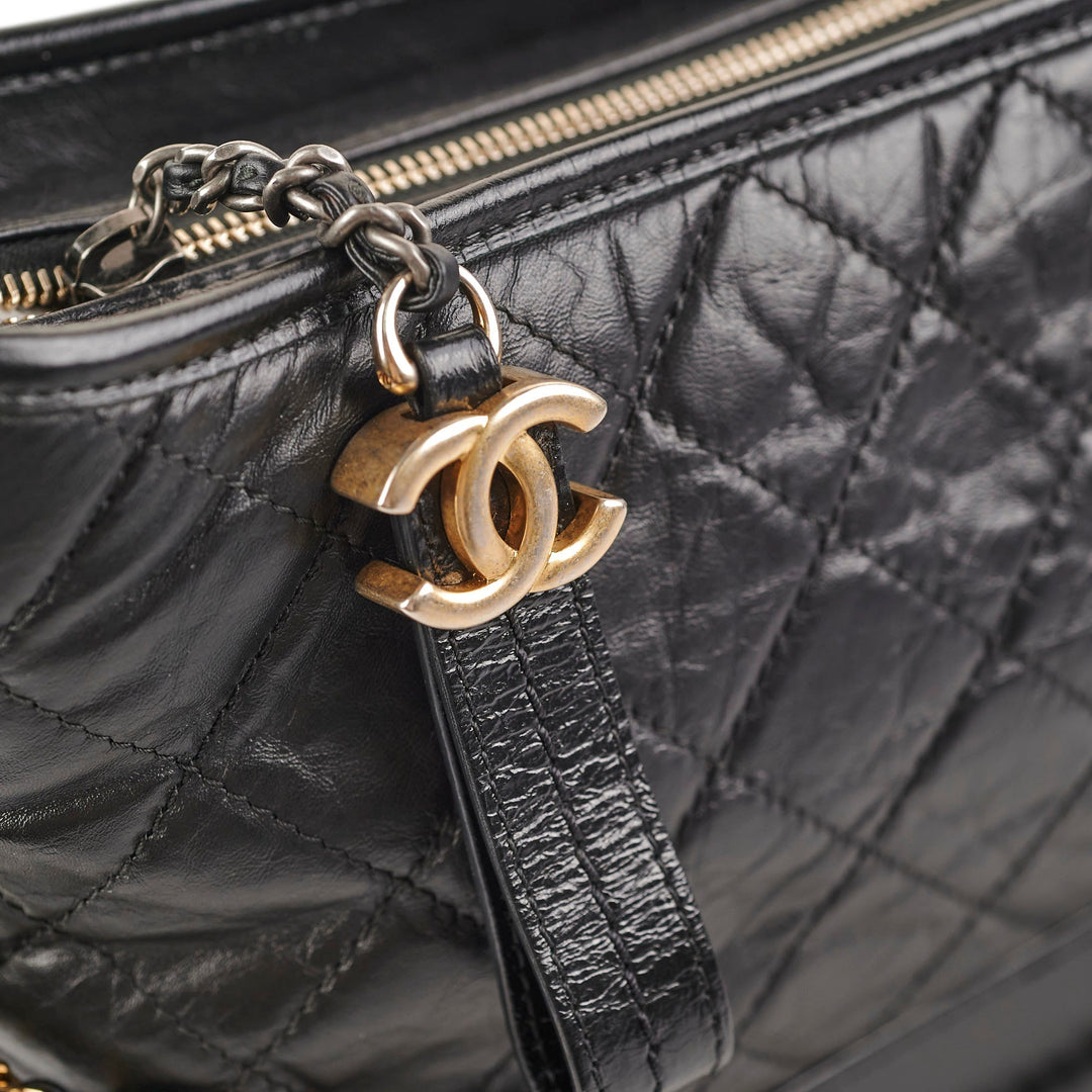 Top Quality Chanel Gabriel Medium Hobo Calfskin Black