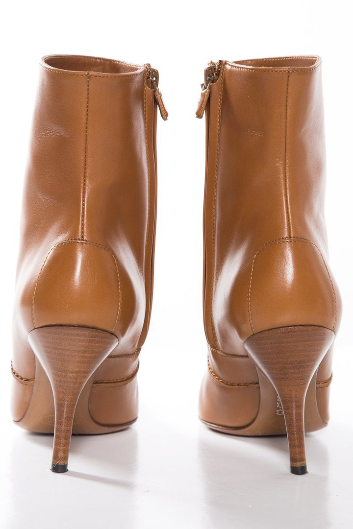 Tods Tan Leather Pointed-Toe Ankle Boots SZ 9.5 Sale