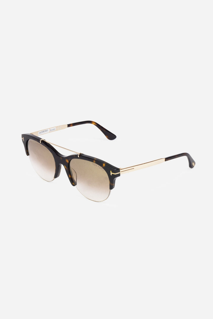 Brown Tortoise Round Frame Gradient Lens Sunglasses