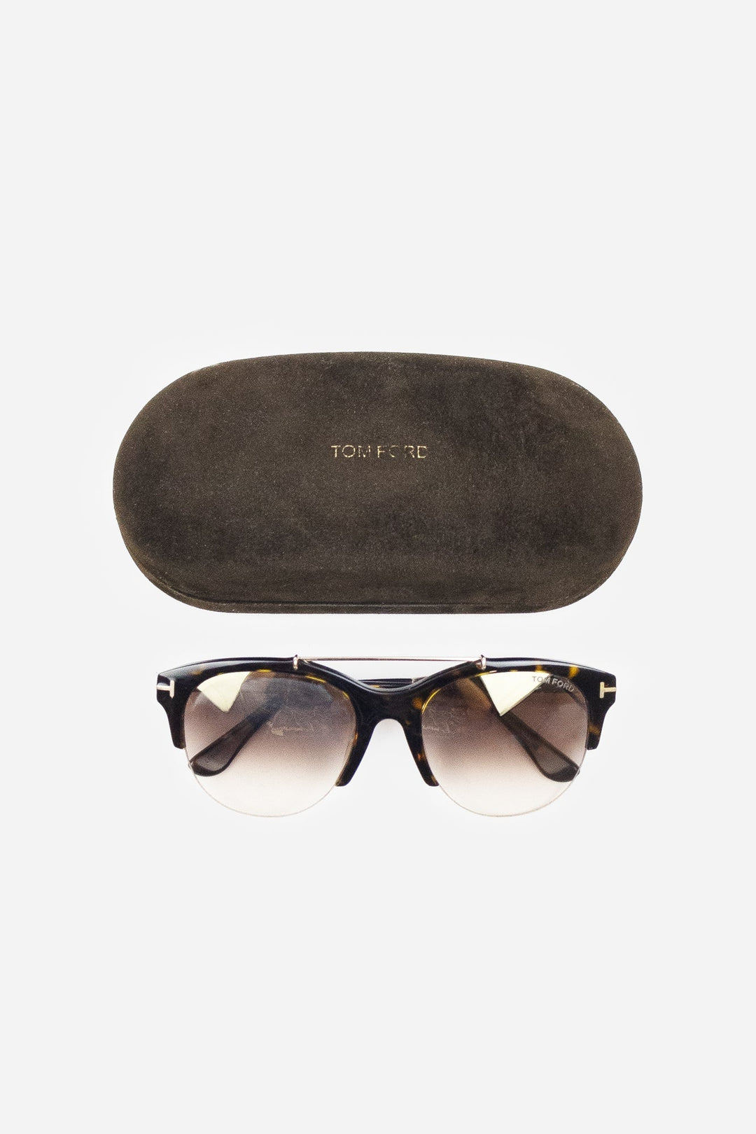 Brown Tortoise Round Frame Gradient Lens Sunglasses