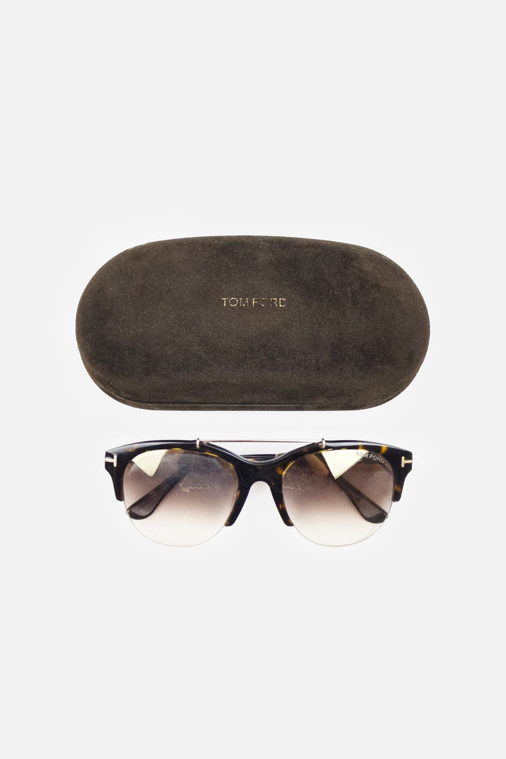 Brown Tortoise Round Frame Gradient Lens Sunglasses