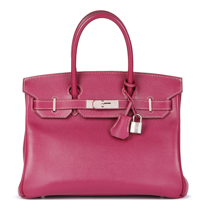 Top quality Hermes Tosca & Rose Tyrien Epsom Leather Candy Collection Birkin 30cm Retourne Tote