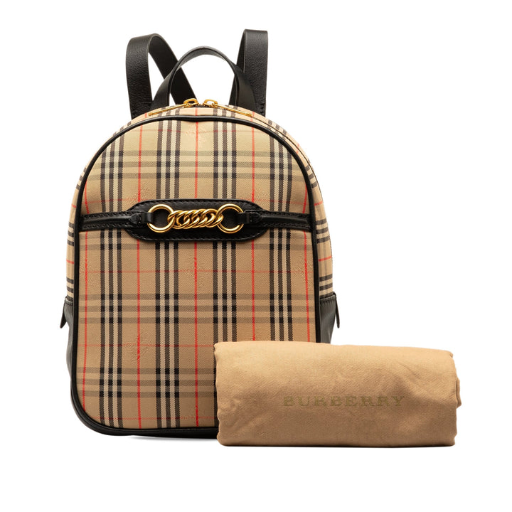 BURBERRY Haymarket Check Knight Link 1983 Backpack