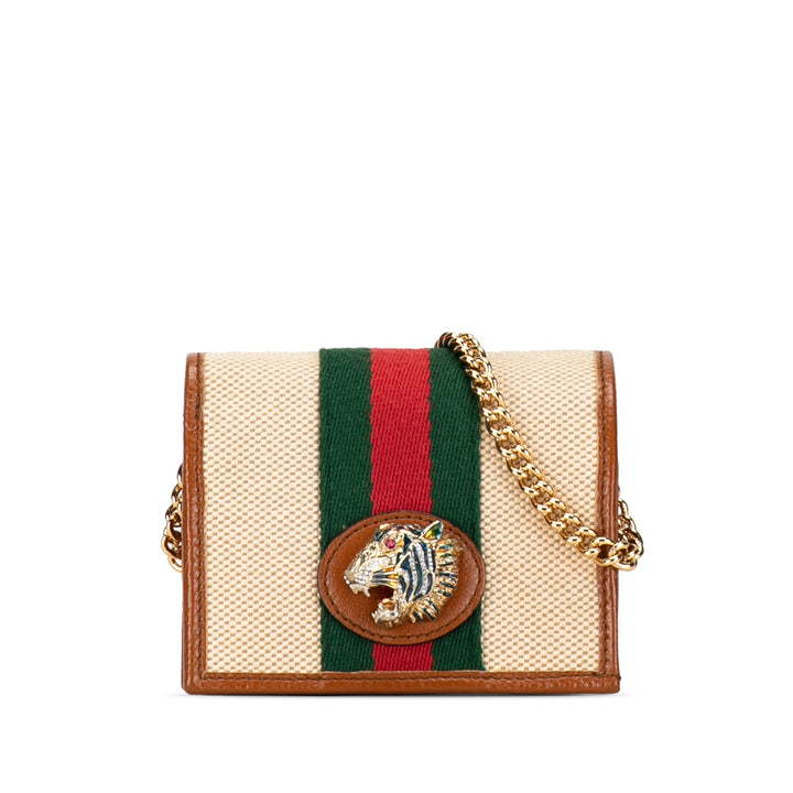 GUCCI Rajah Canvas Chain Wallet Small Wallets