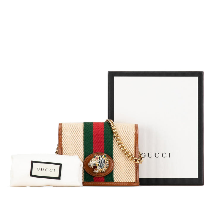 GUCCI Rajah Canvas Chain Wallet Small Wallets