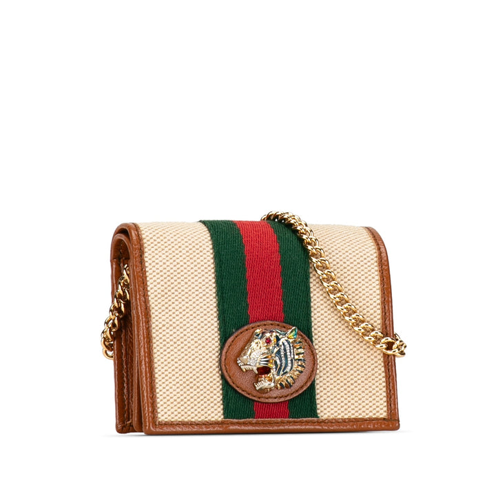 GUCCI Rajah Canvas Chain Wallet Small Wallets