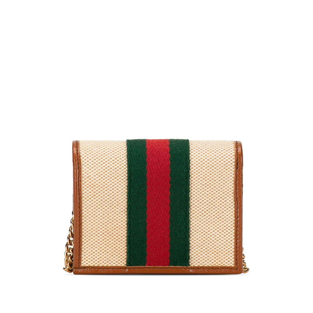 GUCCI Rajah Canvas Chain Wallet Small Wallets