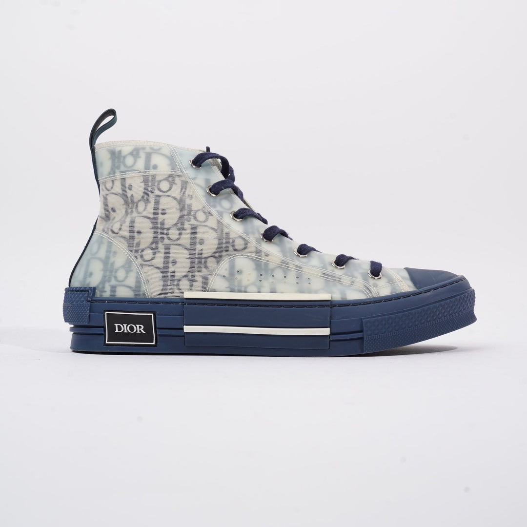 Christian Dior B23 High-top Navy / Navy Oblique / White Technical Fabric EU 42 UK 8