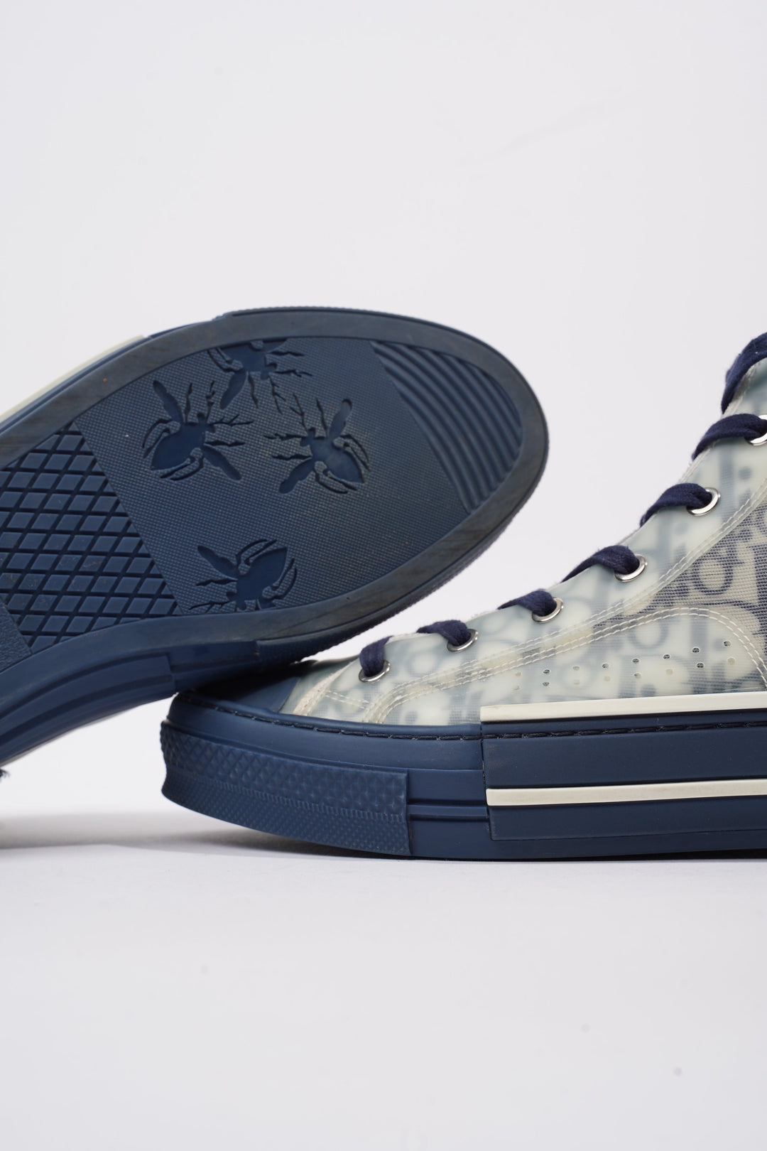 Christian Dior B23 High-top Navy / Navy Oblique / White Technical Fabric EU 42 UK 8