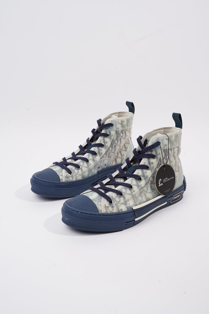 Christian Dior B23 High-top Navy / Navy Oblique / White Technical Fabric EU 42 UK 8